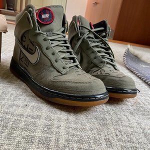 Army Green Nike Dunk High Top Sneakers